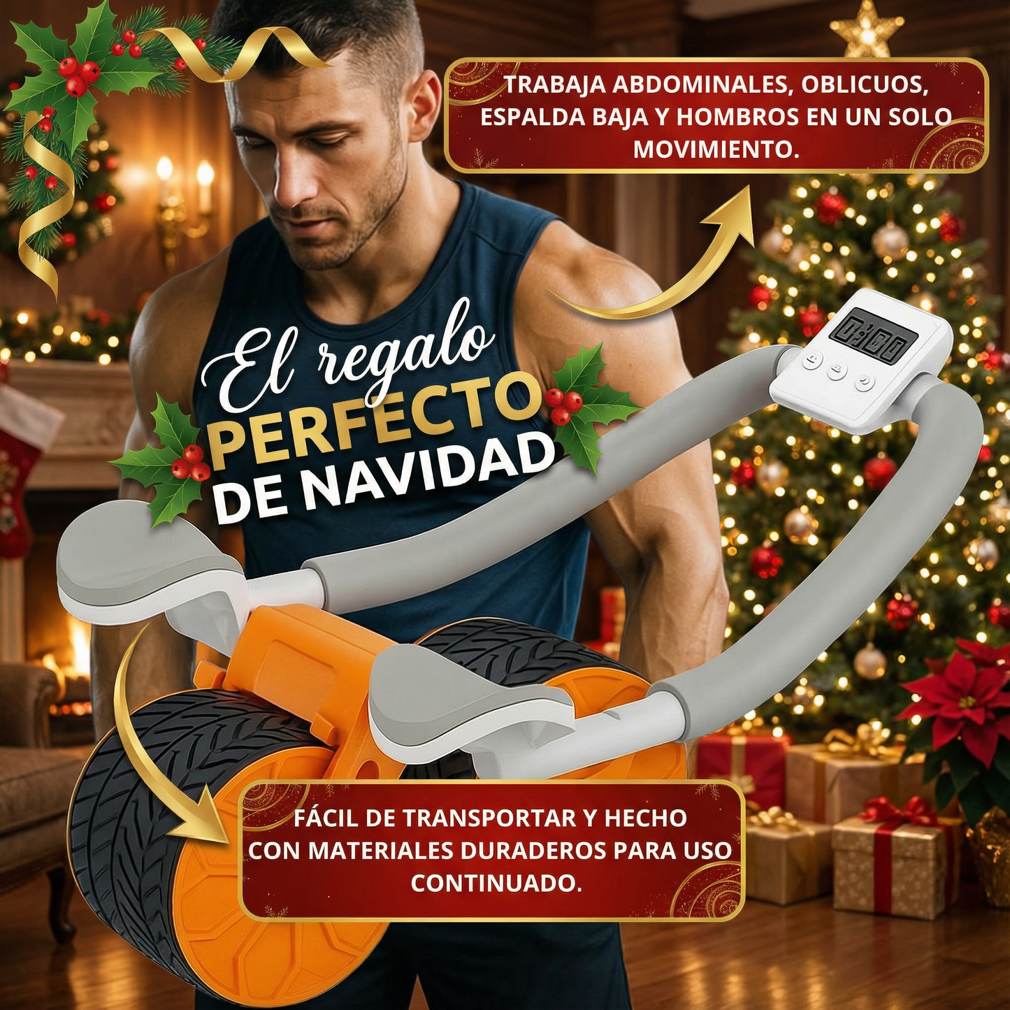 BoostRoll Pro™ – Rueda Abdominal con Efecto Rebote